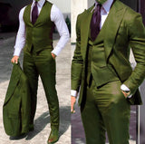 Advbridge Classy Wedding Tuxedos Suits Slim Fit Bridegroom For Men 3 Pieces Groomsmen Suit Male Cheap Formal Business  (Jacket+Vest+Pants）