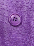 Advbridge Autumn Oversized Shiny Purple Crocodile Pattern Faux Leather Blazer Women Long Sleeve Double Breasted Y2K Jacket Fashion