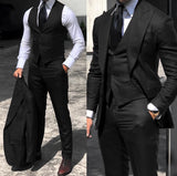 Advbridge Classy Wedding Tuxedos Suits Slim Fit Bridegroom For Men 3 Pieces Groomsmen Suit Male Cheap Formal Business  (Jacket+Vest+Pants）
