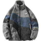 Advbridge Korean Lamb Velvet High Collar Niche Stitching Design Jacket Men Street Lazy Cardigan Fried Street Fashion Trend Jackets