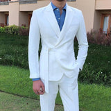 Advbridge New Design Slim Fit Men Suits 2 Piece Classic Groom Wedding Tuxedos Peak Lapel Groomsmen Formal Party Suits ( Blazer+Pants )