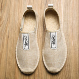 ADVBRIDGE  -  Summer Breathable Footwear Men's Flat Canvas Shoes Hemp Lazy Flats For Men Cheap Moccasins Male Loafers Driving Shoes 365