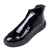 Advbridge Korean designer men leisure patent leather boots black flats platform shoes oxfords chelsea boot breathable ankle botas hombre