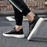 Advbridge Fashion Sneakers Genuine Leather Shoes Men Sneakers Fashion Brand Young Men Casual Shoes Flat Cool Male White Shoes
