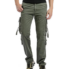 Advbridge New Men Cargo Pants Loose Multi-pocket Pants Mens Casual Easy Wash Male Combat Trousers Militar Work Army  Plus Size 42