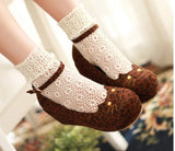 Advbridge Round head thick bottom one-word buckle cute cat kawaii shoes loli cos tea party shoes cosplay princess maid sweet lolita shoes