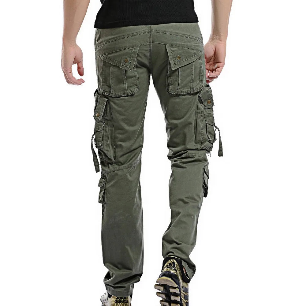 Advbridge New Men Cargo Pants Loose Multi-pocket Pants Mens Casual Easy Wash Male Combat Trousers Militar Work Army  Plus Size 42