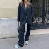 Advbridge Oversize Jacket Loose Women Coat Black Blazer Female Suit Basic Classic Fashion Minimalist Streetwear Boyfriend Style Chic