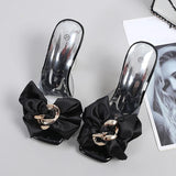 Advbridge Transparent Slippers For Women 2025 Summer Fashion Pink Butterfly-knot Designer Sandals Clear Heels Size 46 Female Shoes