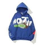 Advbridge West Letter Foam Fleece Sweatshirt Mens and Womens Retro Oversize Casual Hoodies Harajuku High Street Pullover Hoody