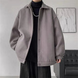 Advbridge Woolen Coats Men Casual Korean Streetwear Thicken Outerwear Turn-down Collar Jackets Single-breasted Wild Loose Coats New