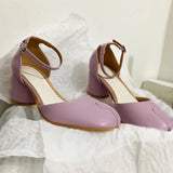 Advbridge Summer New Split Toe Shoes Women Buckle Strap Sandals Women Chunky Round High Heels Fashion sandalias de las mujeres