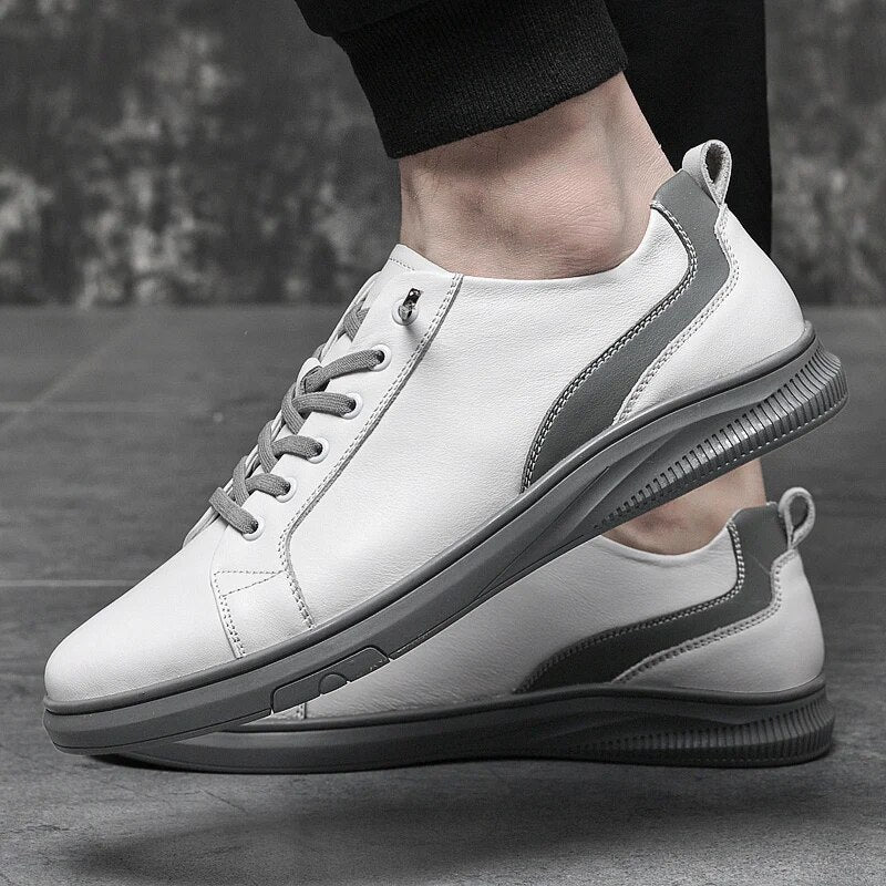 Advbridge New Genuine Leather  Men's Shoes Fashion Casual  Sneakers  Wild Flat Shoes  Lightweight Breathable Non-slip Board Shoe