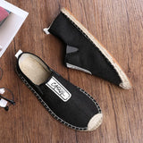 ADVBRIDGE  -  Summer Breathable Footwear Men's Flat Canvas Shoes Hemp Lazy Flats For Men Cheap Moccasins Male Loafers Driving Shoes 365