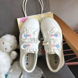 Advbridge Japanese Sweet Lolita Shoes Kawaii Girl Round Head White Shoes Women's Trendy Sneakers Style Canvas Fashion Shoes Cosplay Cos