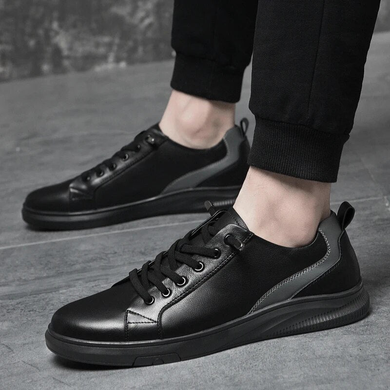 Advbridge New Genuine Leather  Men's Shoes Fashion Casual  Sneakers  Wild Flat Shoes  Lightweight Breathable Non-slip Board Shoe