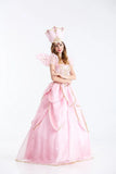 Advbridge New Fashion Pink Princess Costume for Women Adult Fancy Dress With Hat  Flower Pretty Woman Costume Halloween