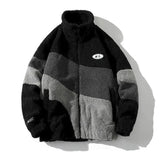 Advbridge Korean Lamb Velvet High Collar Niche Stitching Design Jacket Men Street Lazy Cardigan Fried Street Fashion Trend Jackets
