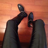 Advbridge Tan/Black Suede Leather Chains Harness Buckle Men Boots Stacked Heel Anke Boots Side Zip Men Fashion Boots Men Shoes