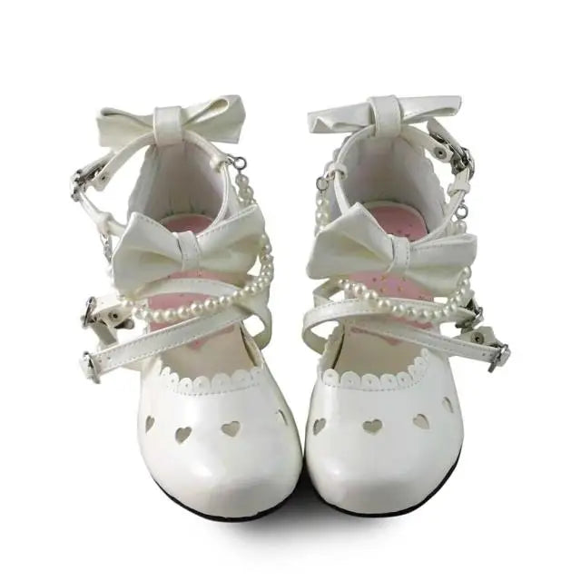 Advbridge Japanese sweet student lolita shoes cute lace bowknot kawaii shoes vintage round head comfortable women shoes loli cosplay