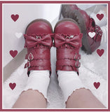 Advbridge Japanese student sweet lolita shoes vintage round head low heel women shoes cute lace ruffle bowknot kawaii shoes loli cosplay