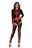 Advbridge Scary Zombie Costume Skeleton Skull Bodysuit Suit Carnival Party Dress Up Halloween Costume for Adult Women