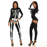 Advbridge Scary Zombie Costume Skeleton Skull Bodysuit Suit Carnival Party Dress Up Halloween Costume for Adult Women