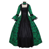 Advbridge Victorian Gothic Georgian Period Dress Halloween Masquerade Ball Gown Reenactment Clothing