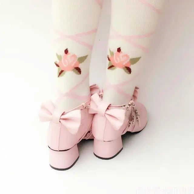 Advbridge Japanese sweet student lolita shoes cute lace bowknot kawaii shoes vintage round head comfortable women shoes loli cosplay