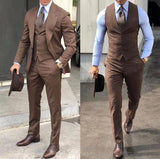 Advbridge Classy Wedding Tuxedos Suits Slim Fit Bridegroom For Men 3 Pieces Groomsmen Suit Male Cheap Formal Business  (Jacket+Vest+Pants）