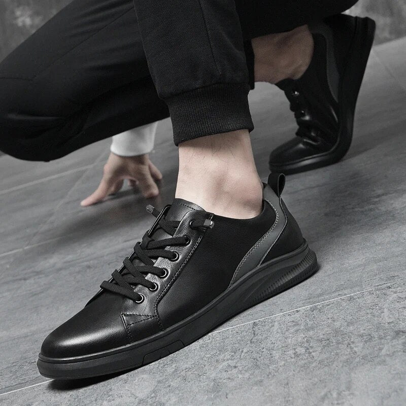 Advbridge New Genuine Leather  Men's Shoes Fashion Casual  Sneakers  Wild Flat Shoes  Lightweight Breathable Non-slip Board Shoe