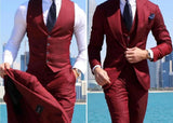Advbridge Classy Wedding Tuxedos Suits Slim Fit Bridegroom For Men 3 Pieces Groomsmen Suit Male Cheap Formal Business  (Jacket+Vest+Pants）