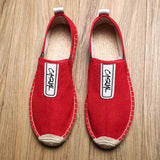 ADVBRIDGE  -  Summer Breathable Footwear Men's Flat Canvas Shoes Hemp Lazy Flats For Men Cheap Moccasins Male Loafers Driving Shoes 365