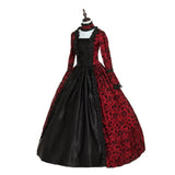 Advbridge Victorian Gothic Georgian Period Dress Halloween Masquerade Ball Gown Reenactment Clothing