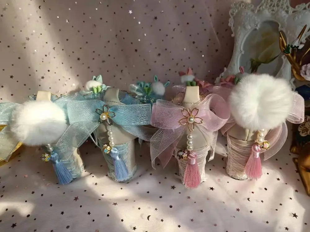 Advbridge Lolita shoes sweet princess daily japanese high heel vintage lace bowknot bandage kawaii shoes cosplay loli women shoes