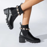 Advbridge Diamond Riding boots female women shoes elastic band mid-calf knight bottes chunky high heels crystal stretch botas mujer
