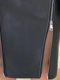 Advbridge Autumn Soft Black Pu Leather Midi Skirt Women with Double Slit Zipper High Waist Korean Style Fashion  Streetwear