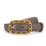 Advbridge New Fashion Belt Women Men Unisex Cowskin Leather Material Metal Chains Pin Buckle Rhombic Pattern Luxury Brand Designer