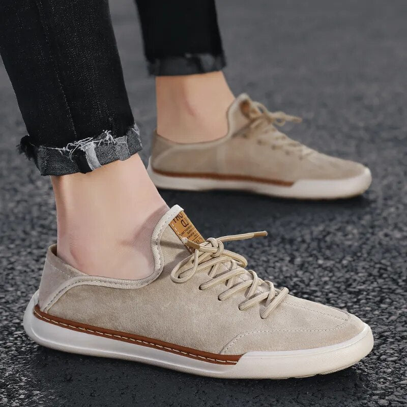 Advbridge Spring Summer New Handmade Genuine Leather  Men's Shoes Fashion Casual  Sneakers  Wild Flat  wear-resistant Men's Shoes