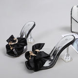 Advbridge Transparent Slippers For Women 2025 Summer Fashion Pink Butterfly-knot Designer Sandals Clear Heels Size 46 Female Shoes