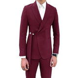 Advbridge New Design Slim Fit Men Suits 2 Piece Classic Groom Wedding Tuxedos Peak Lapel Groomsmen Formal Party Suits ( Blazer+Pants )