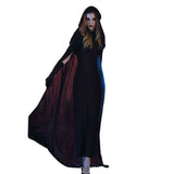 Advbridge Women Adult Halloween Ghost Bride Black Witch Dress Cosplay Devil for Vampire Hooded Cape Gloves Outfits Set Role for Play Dark