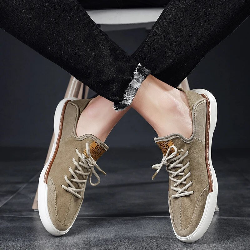 Advbridge Spring Summer New Handmade Genuine Leather  Men's Shoes Fashion Casual  Sneakers  Wild Flat  wear-resistant Men's Shoes