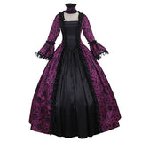 Advbridge Victorian Gothic Georgian Period Dress Halloween Masquerade Ball Gown Reenactment Clothing