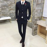 Advbridge Men's Suits High Quality Wedding Groom Tuxedos Single Button Slim Fit Business Prom Dress Men's Formal Dress Suits