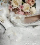 Advbridge kawaii girl tea party princess kawaii shoes pointed retro lace bowknot women shoes loli cosplay cos Japanese sweet lolita shoes