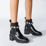 Advbridge Diamond Riding boots female women shoes elastic band mid-calf knight bottes chunky high heels crystal stretch botas mujer