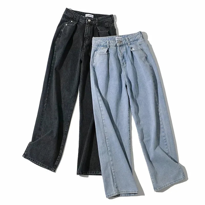 Advbridge -  Women's Jeans Baggy Mom Jeans High Waist Straight Pants Women Autumn Black Fashion Casual Loose Trousers