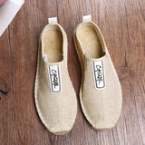ADVBRIDGE  -  Summer Breathable Footwear Men's Flat Canvas Shoes Hemp Lazy Flats For Men Cheap Moccasins Male Loafers Driving Shoes 365