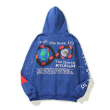 Advbridge West Letter Foam Fleece Sweatshirt Mens and Womens Retro Oversize Casual Hoodies Harajuku High Street Pullover Hoody